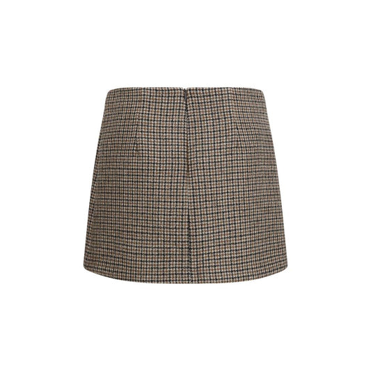 Brown Wool Oves Aries Mini Skirt