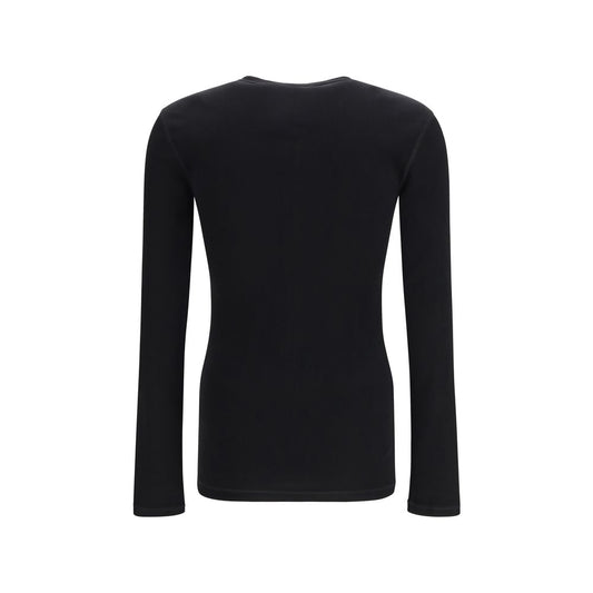 Black Cotton Long Sleeve T-Shirt