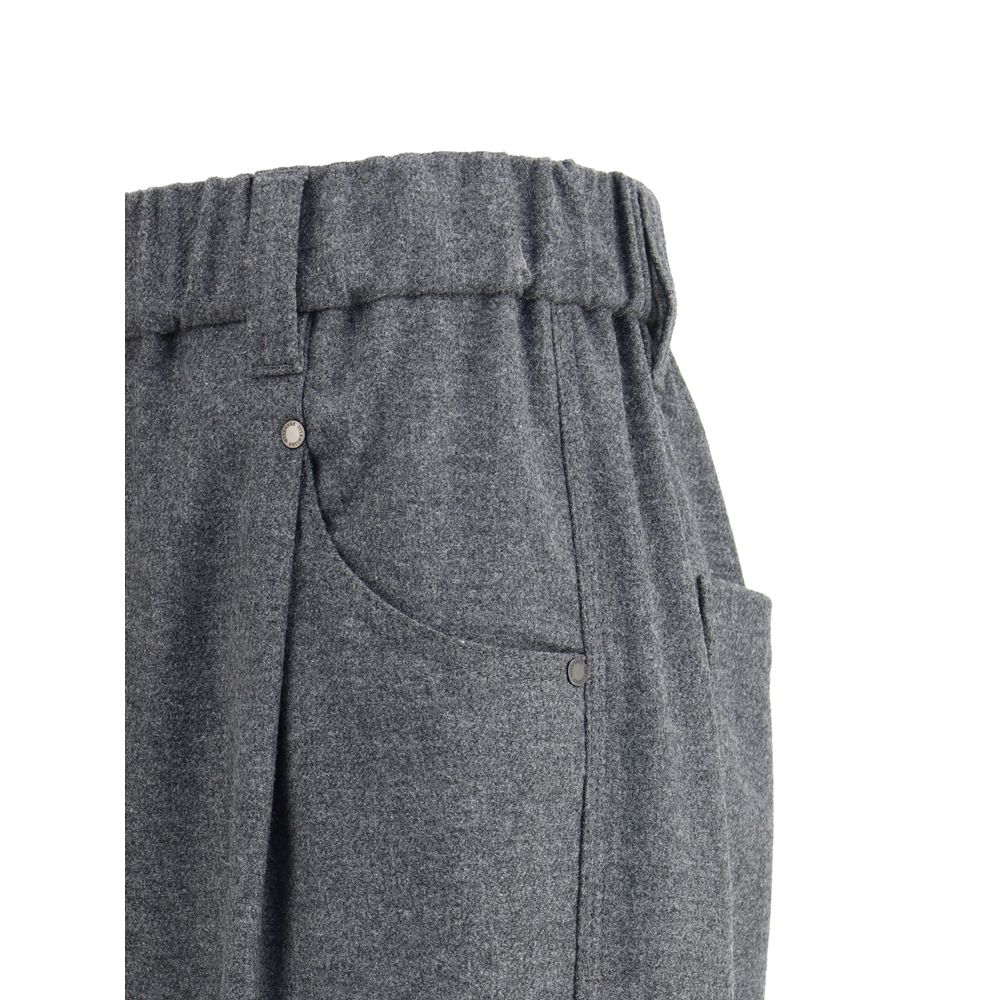 Gray Wool Oves Aries Casual Pants