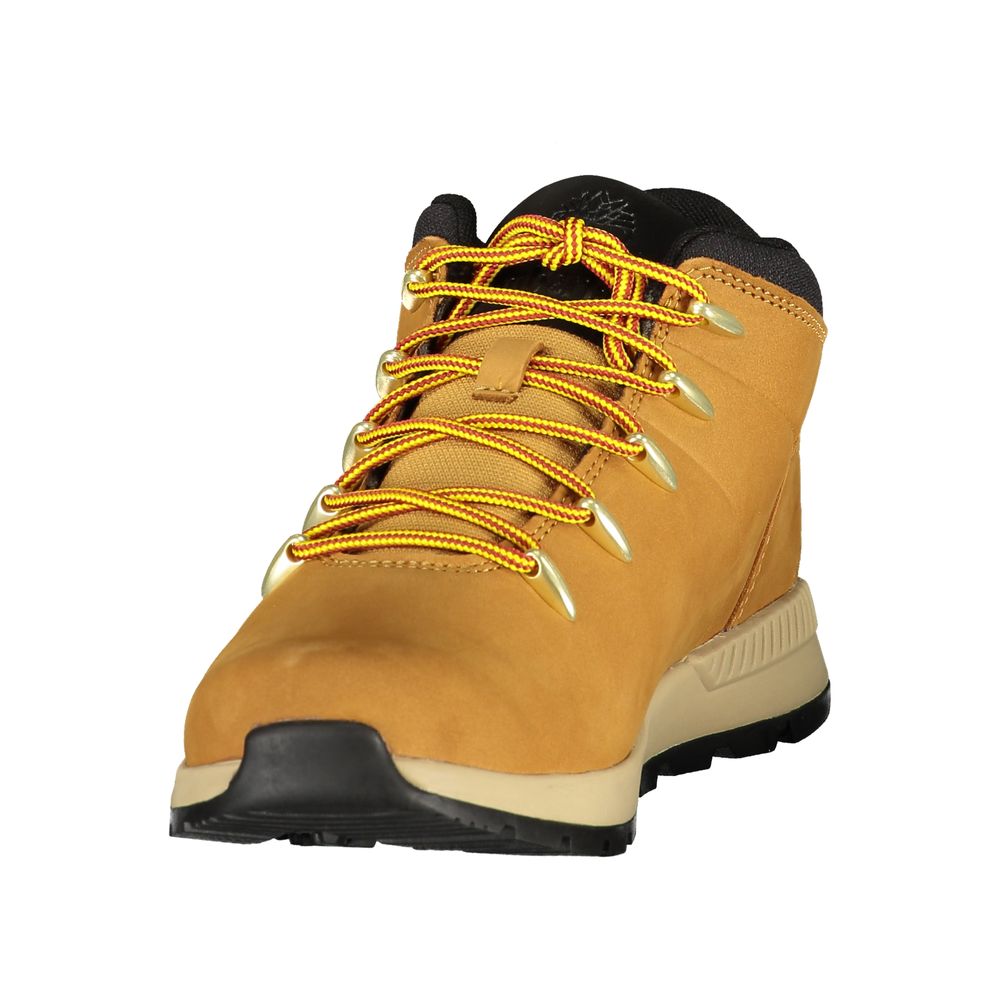 Yellow Polyester Athletic Sneakers