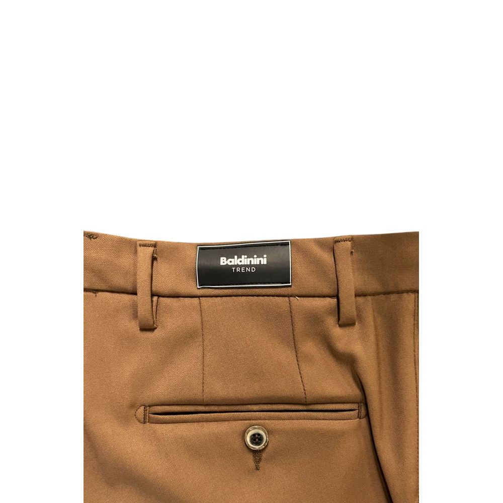 Brown Viscose Men Pants