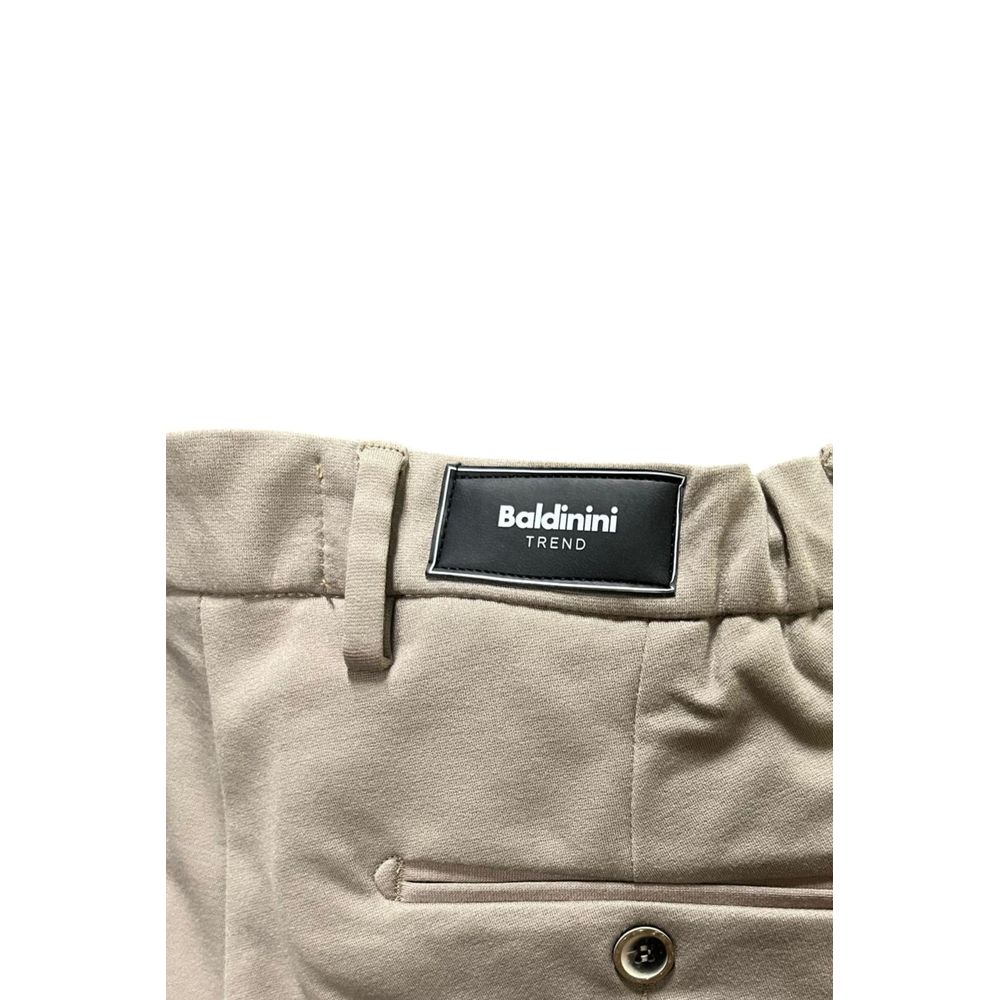 Beige Viscose Men Pants