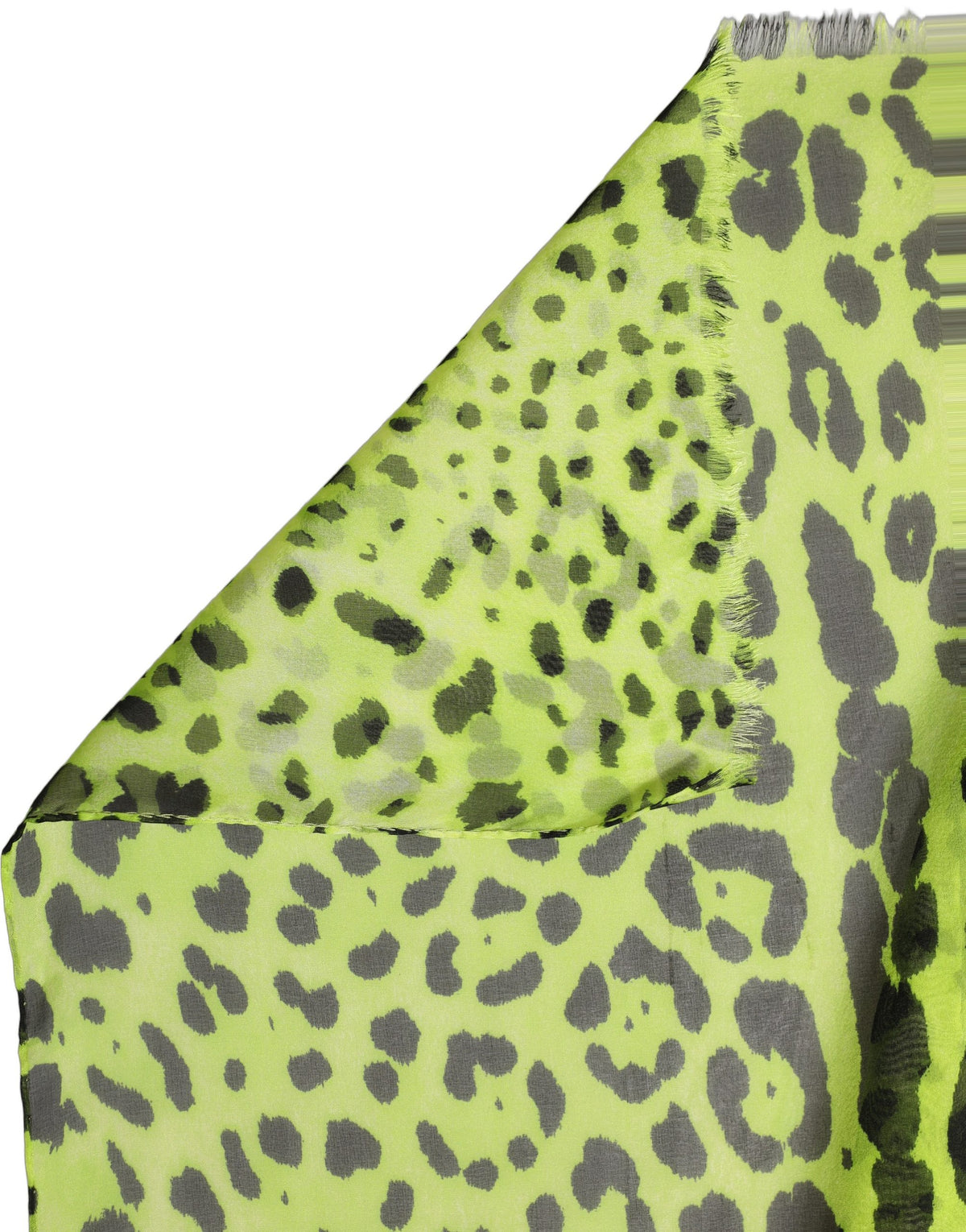 Green Leopard Print Silk Shawl Stole Scarf