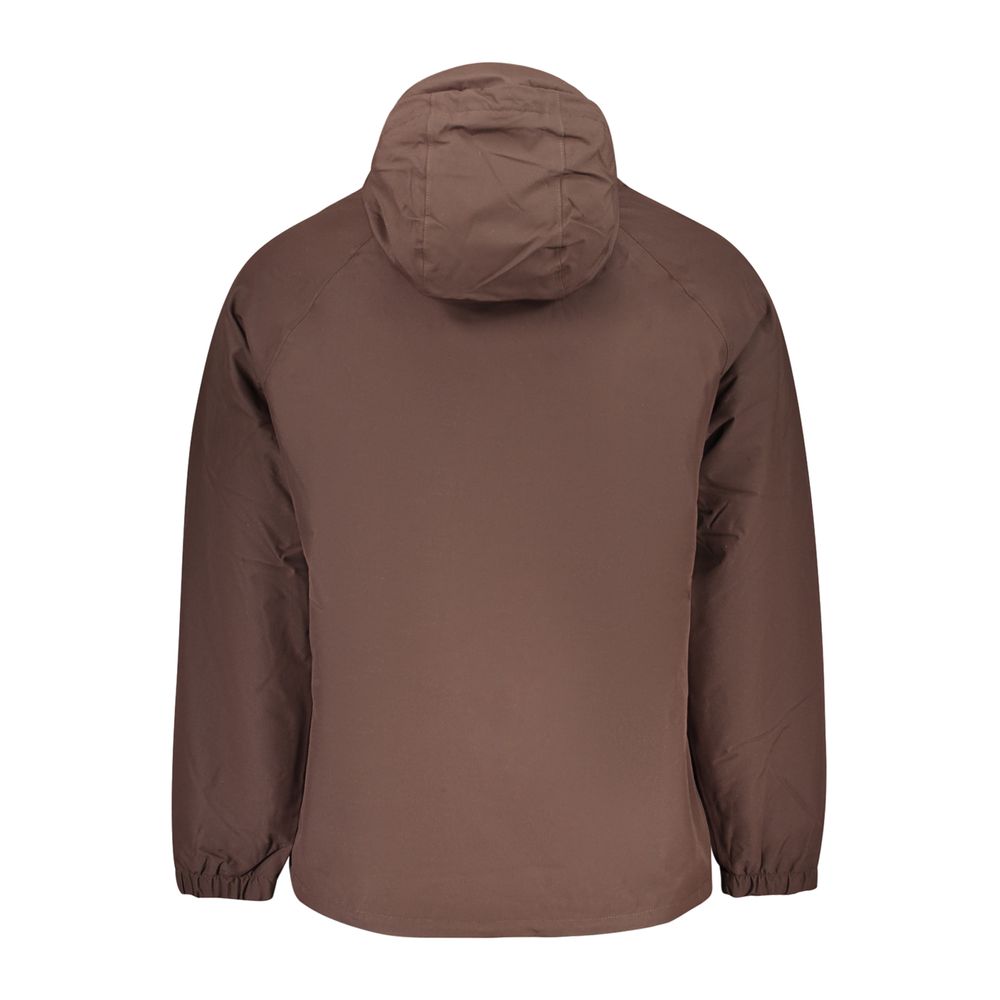Brown Polyester Full-Length Jacket
