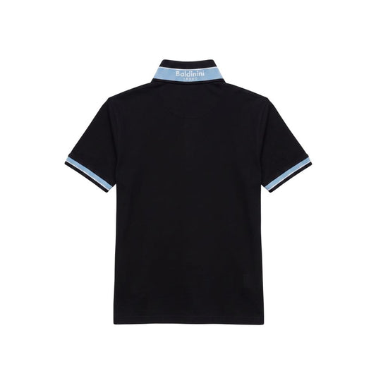 Blue Cotton Men Polo-Shirt