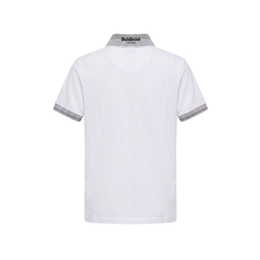 White Cotton Men Polo-Shirt