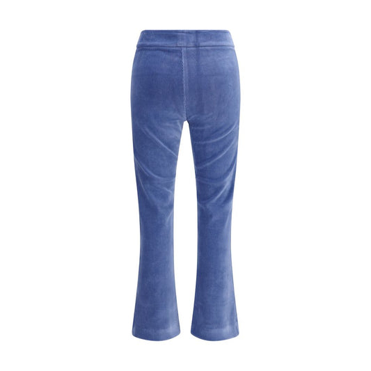 Blue Cotton Flared Pants