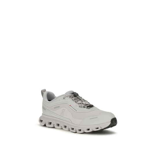 White Polyester Athletic Sneakers