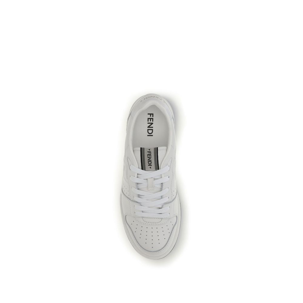White Calf Leather Bos Taurus Athletic Sneakers
