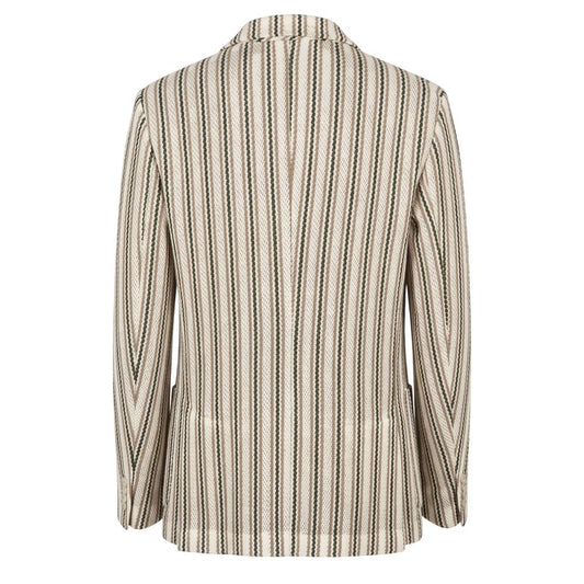 Beige Cotton Men Jacket