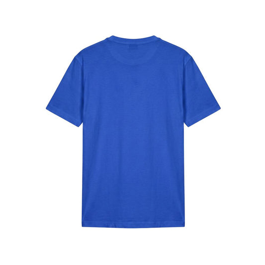 Blue Cotton Men T-shirt