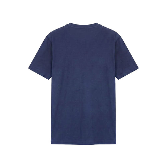 Blue Cotton Men T-Shirt