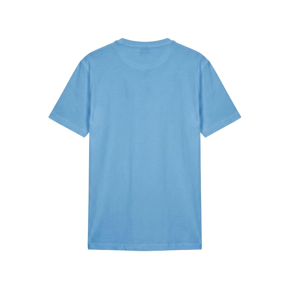 Light Blue Cotton Men T-Shirt