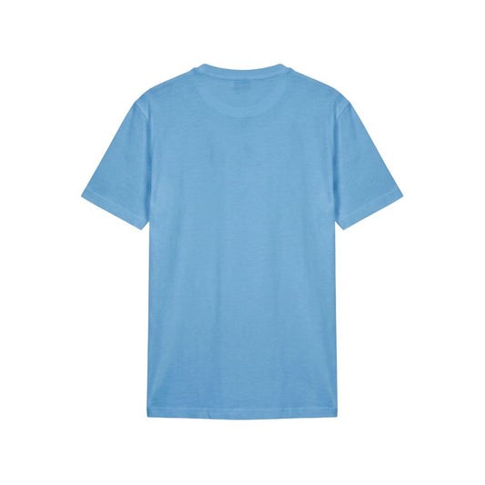 Light Blue Cotton Men T-Shirt