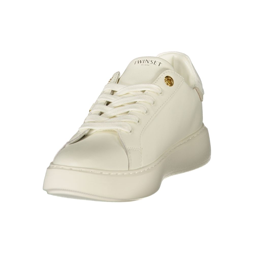 White Polyurethane Women's Sneaker