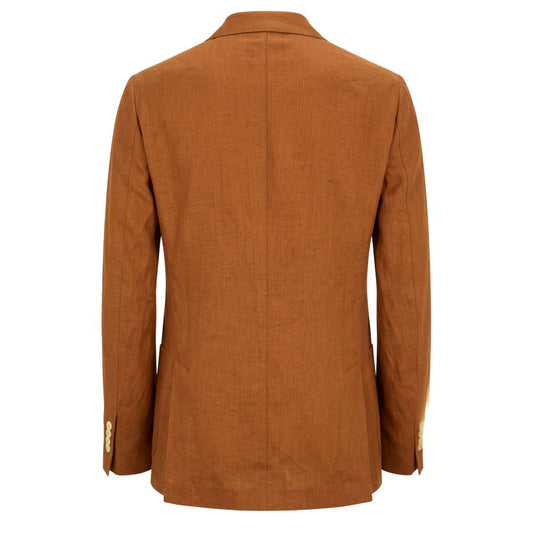 Brown Linen Men's Jacket