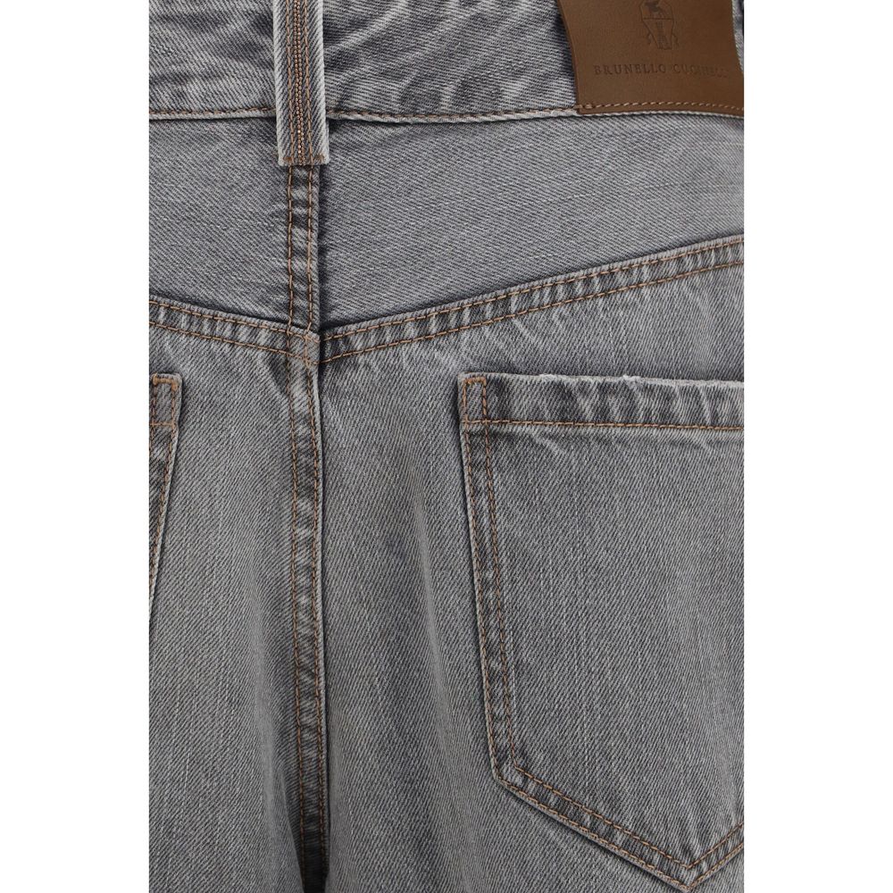 Gray Cotton Jeans Denim