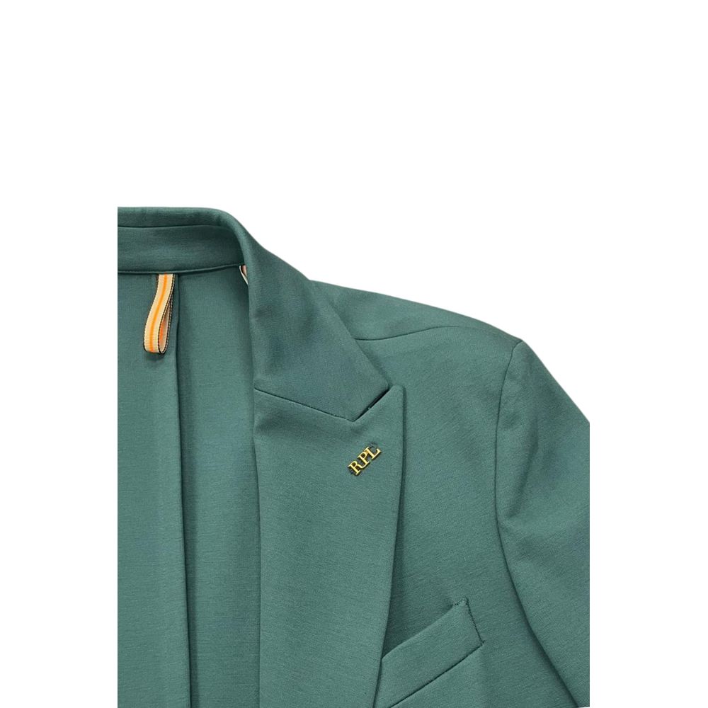 Green Viscose Men Jacket