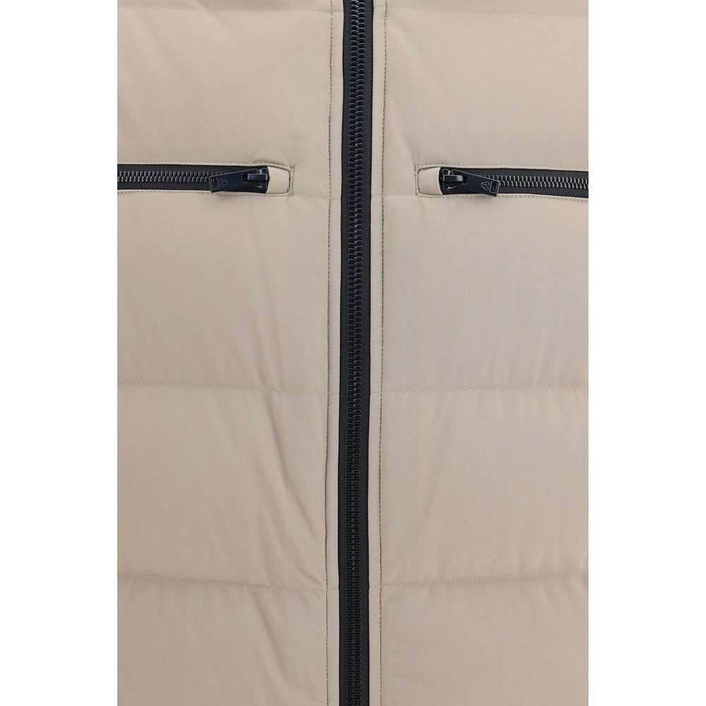 Beige Nylon Full-Length Jacket