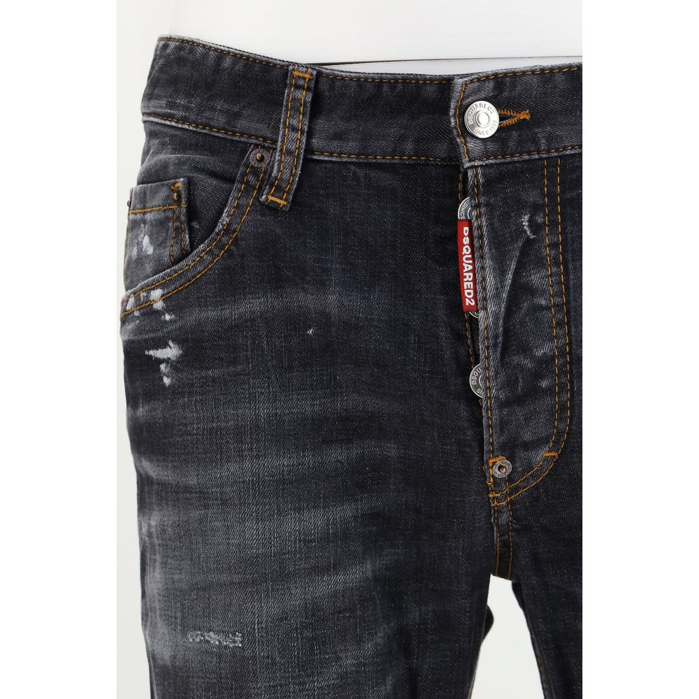 Black Cotton Skinny Jeans