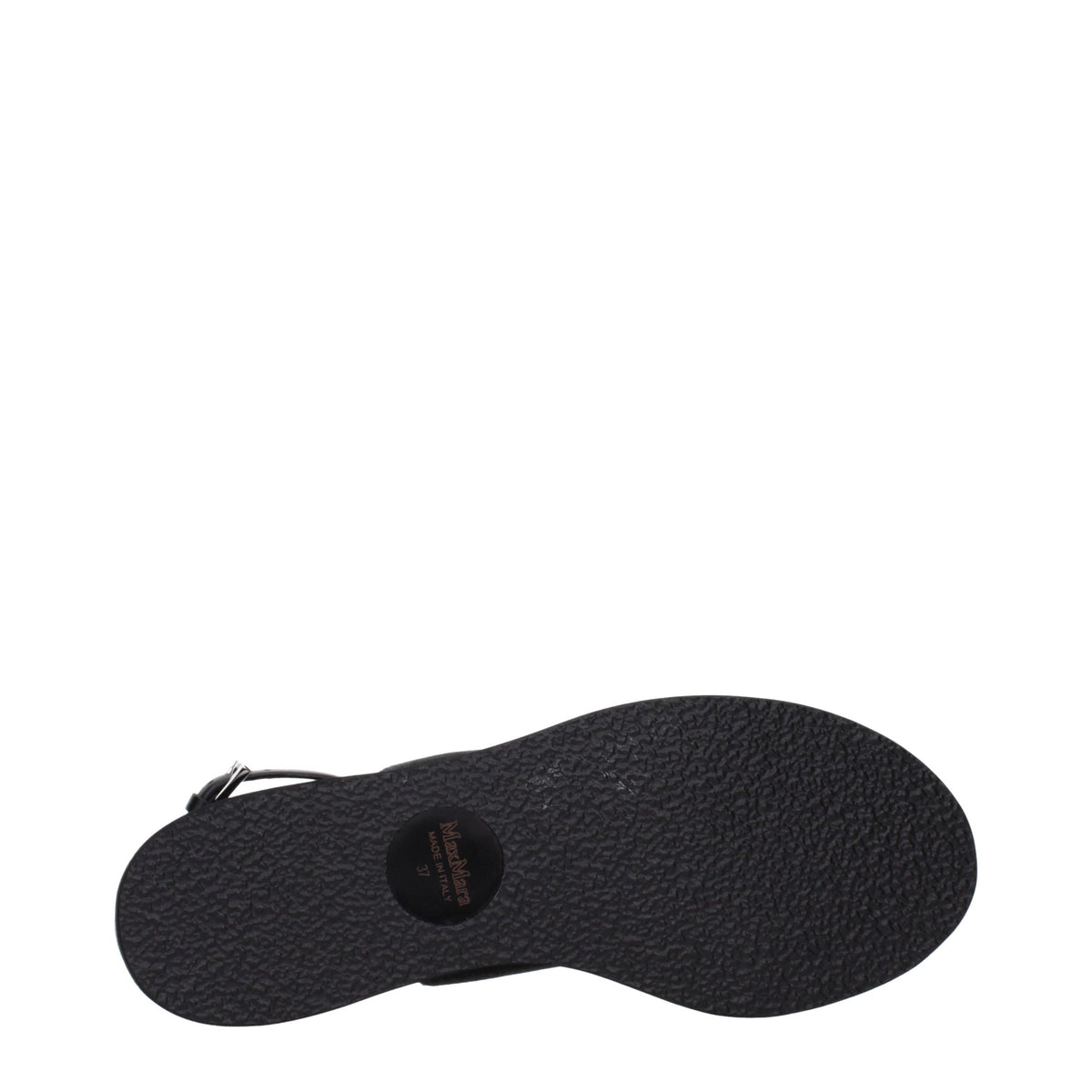 Black Fabric Flat Sandals