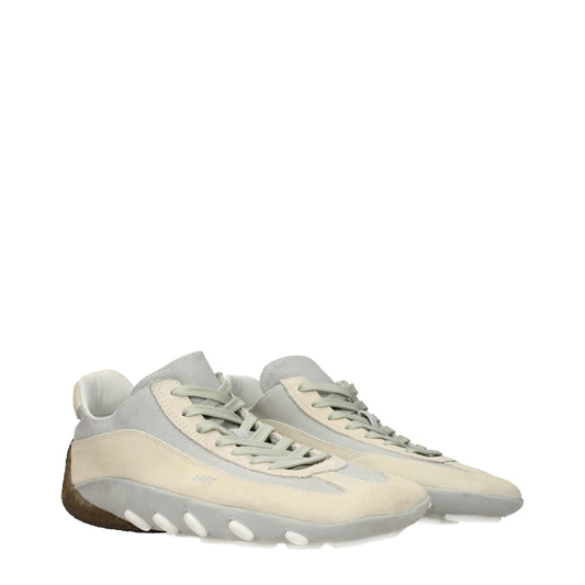 Beige Leather Low Top Sneakers