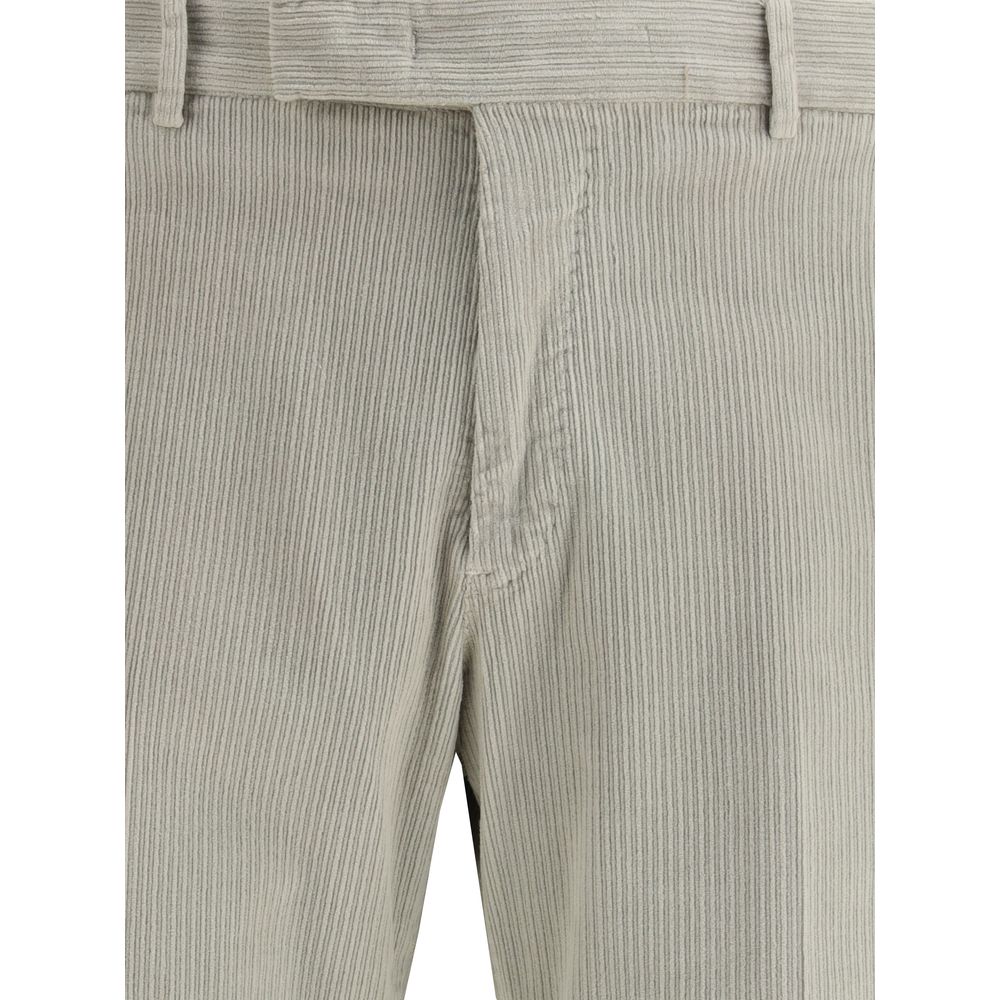 Gray Cotton Casual Pants