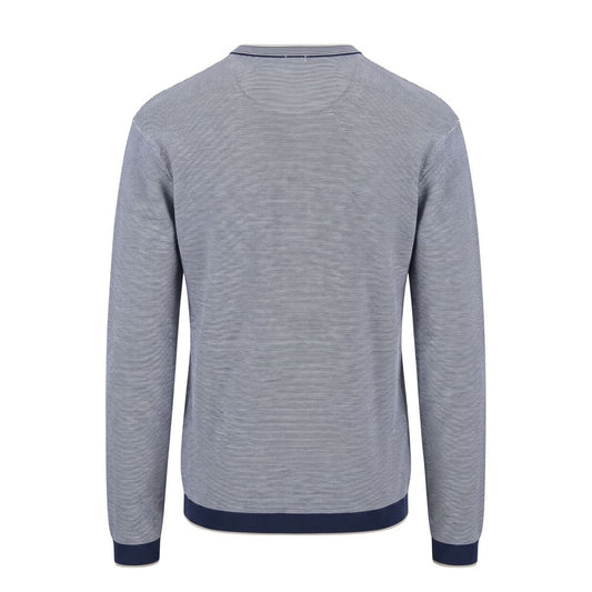 Blue Cotton Men Sweater