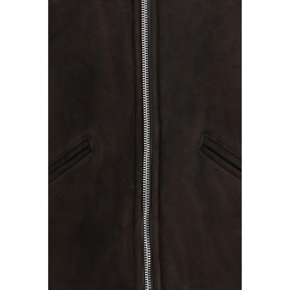Brown Lamb Ovis Aries Leather Jacket