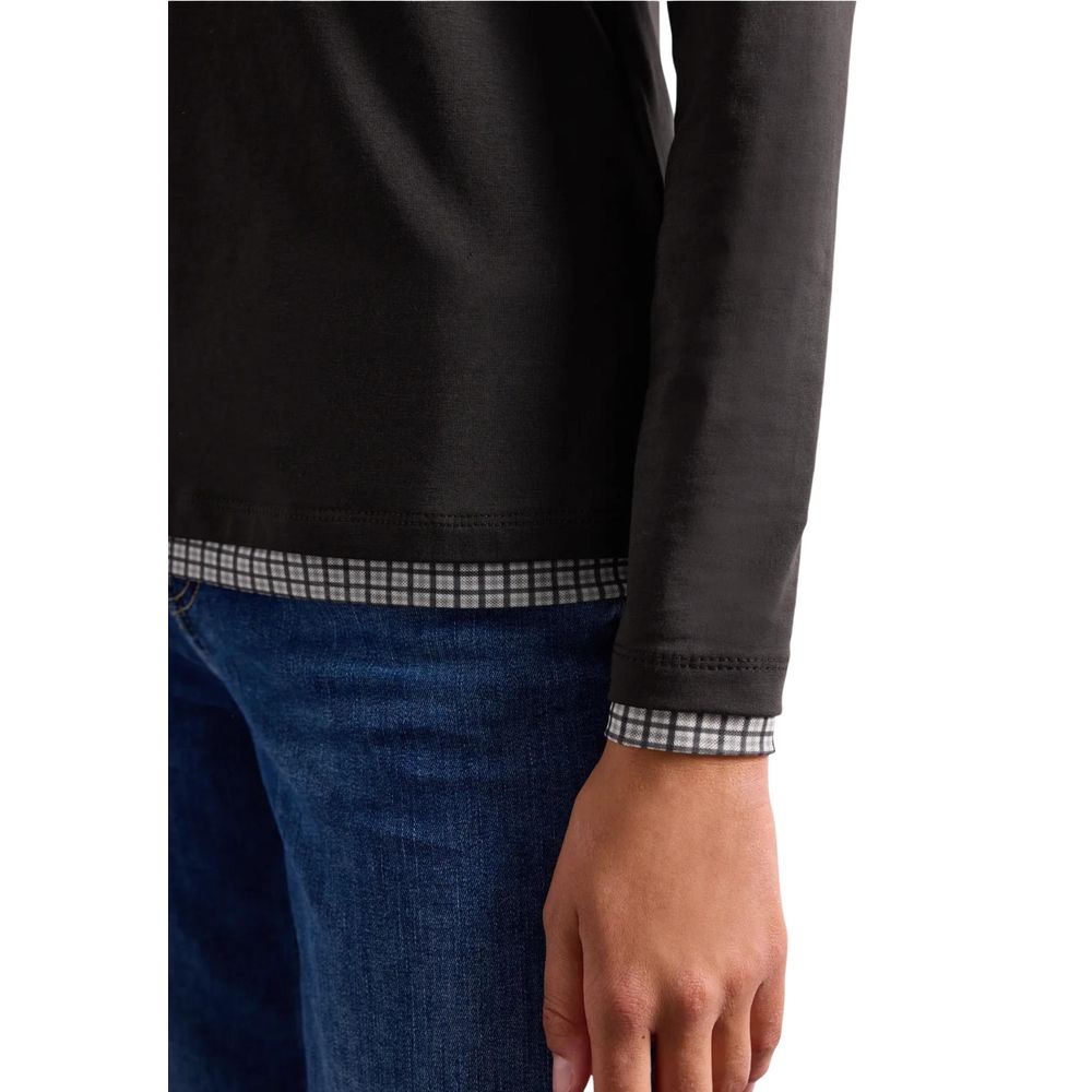 Brown Cotton Long Sleeve T-Shirt