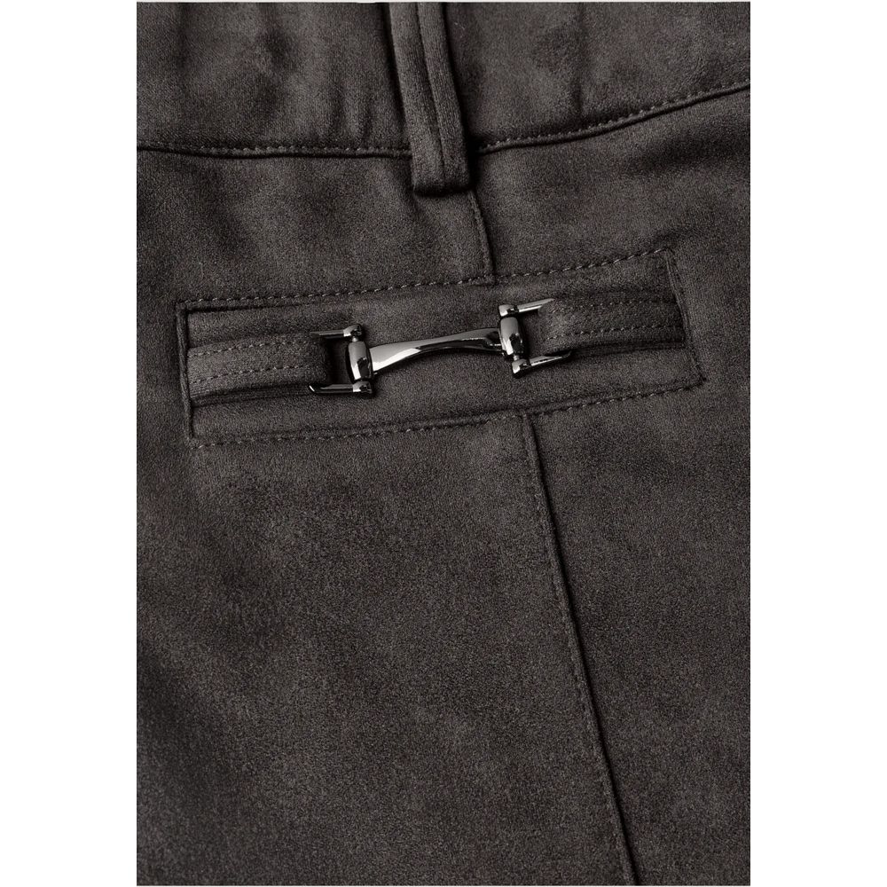 Brown Polyester Casual Pants