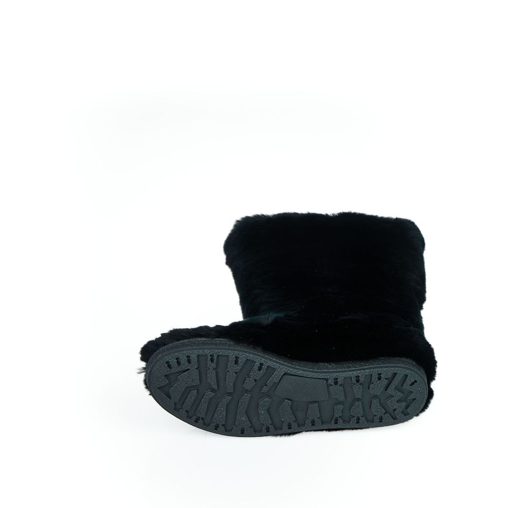 Black Rabbit Fur Women Shoe