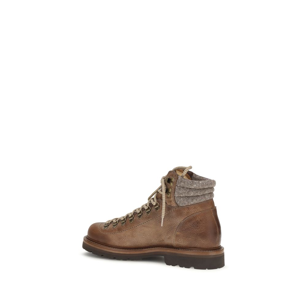 Brown Calf Leather Bos Taurus Lace-Up Boots