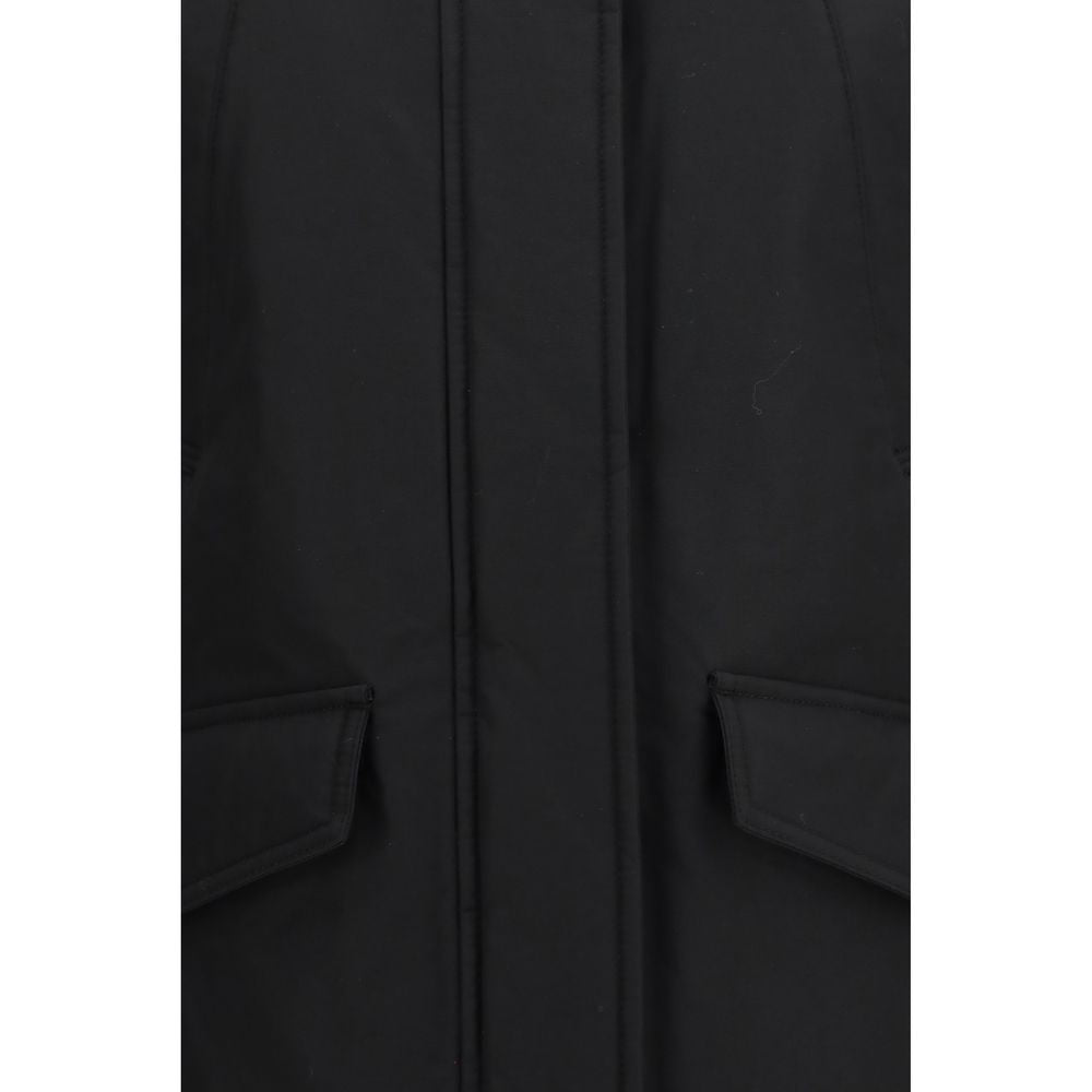 Black Cotton Full-Length Jacket