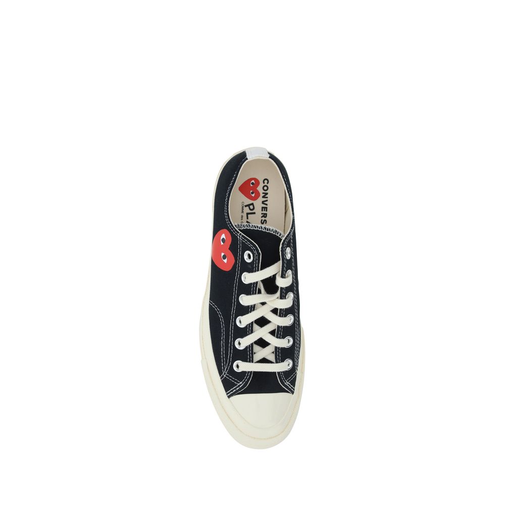 Black Cotton Low Top Sneakers