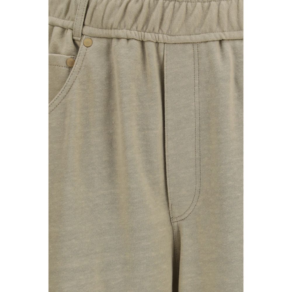 Beige Cotton Casual Pants