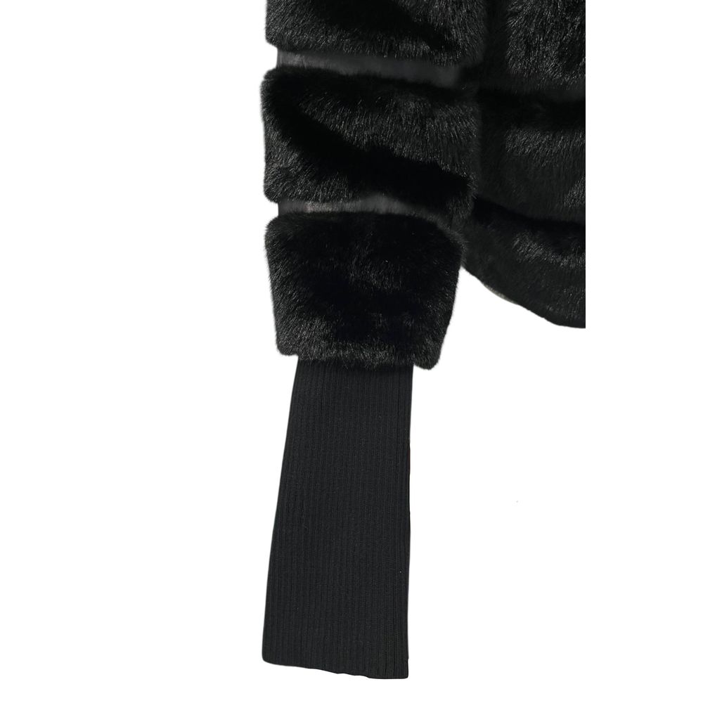 Black Polyester Women Jacket
