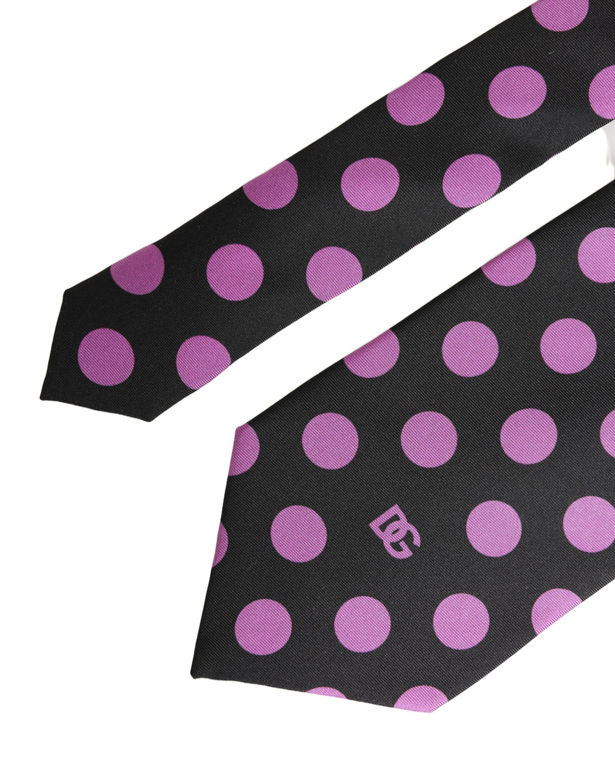Men Dark Gray Polka Dot Silk Adjustable Necktie Tie