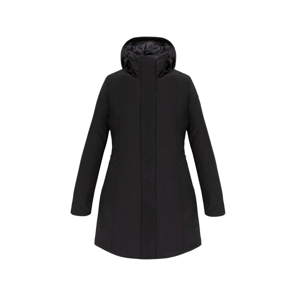 Black Polyester Full-Length Jacket