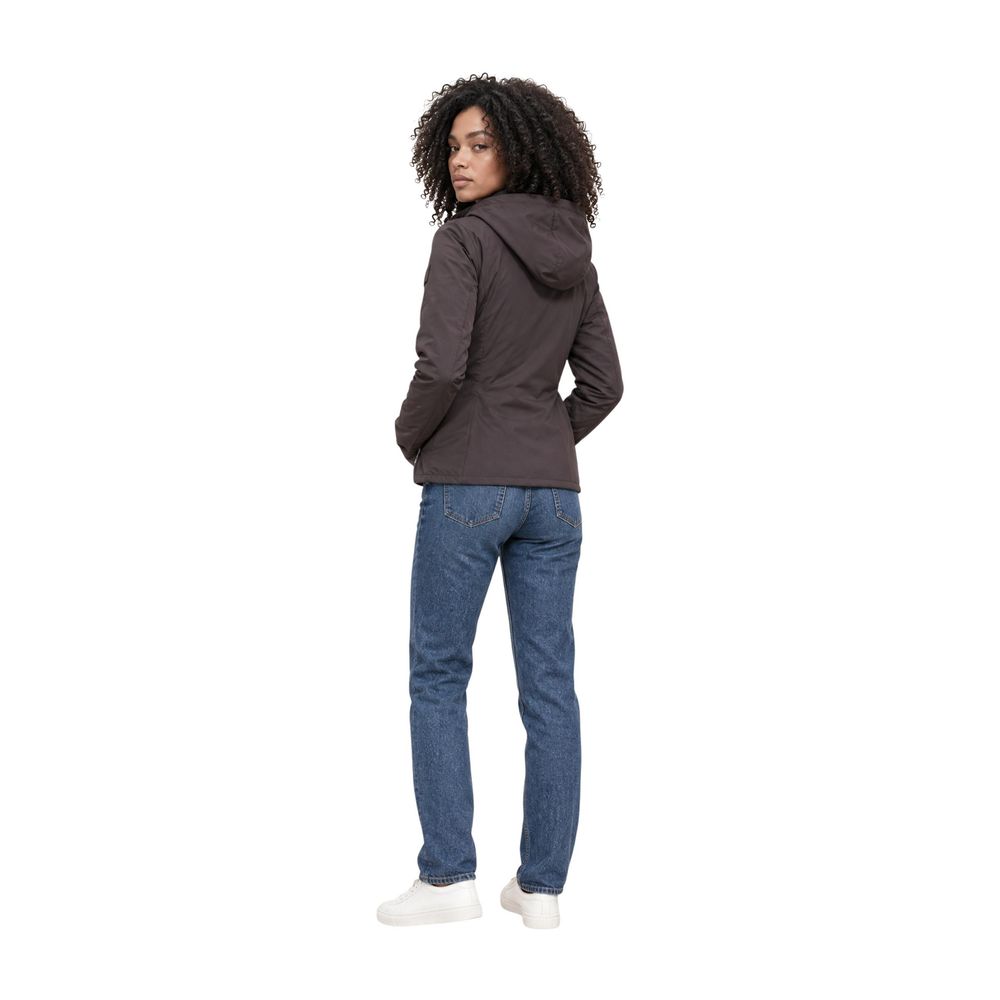 Brown Polyester Full-Length Jacket