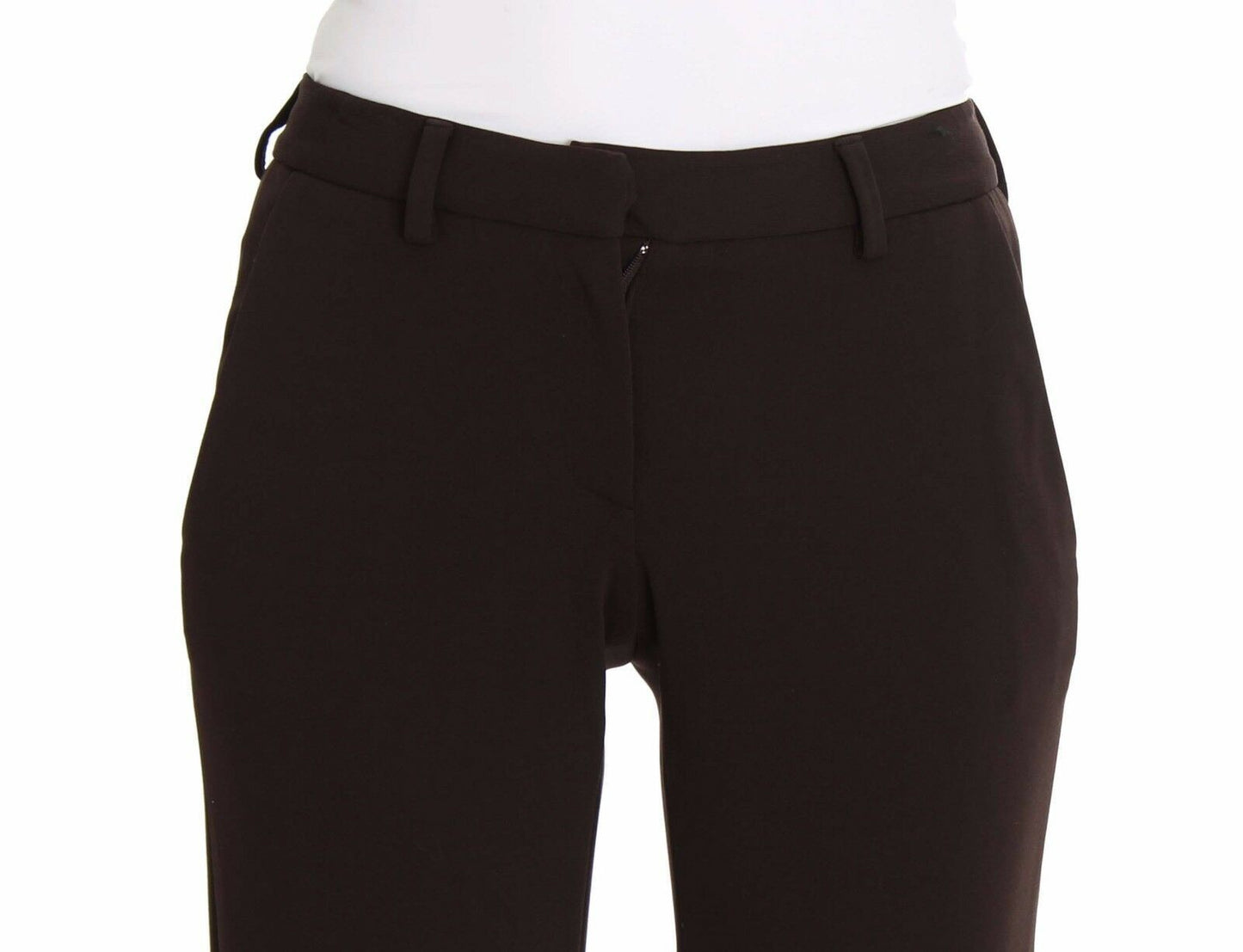 Brown Stretch Casual Trousers Pants