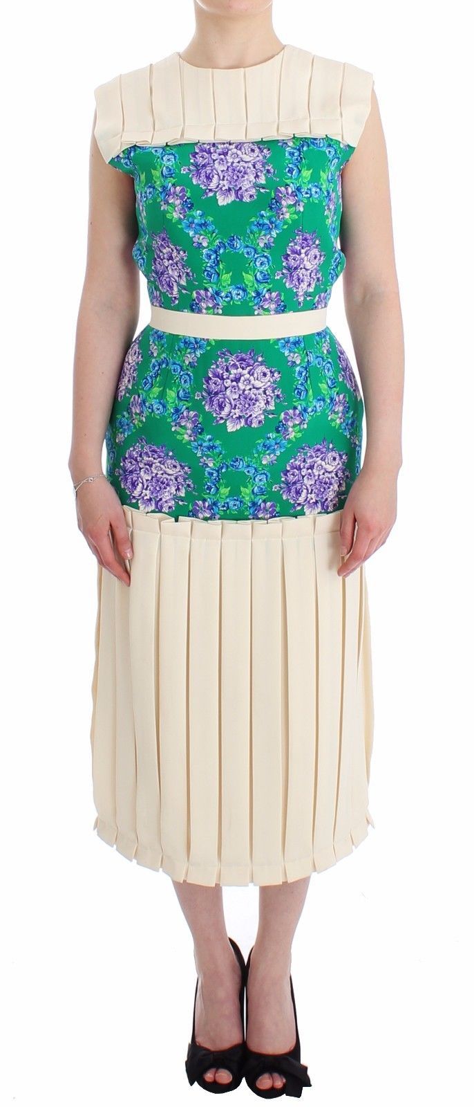 Multicolor Dress Gown Floral Sleeveless Gown