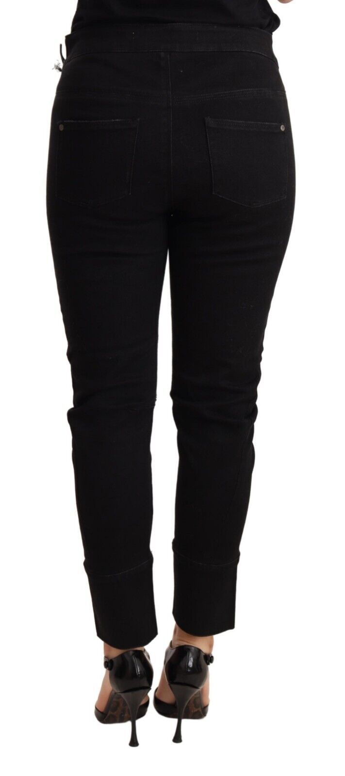 Black Low Waist Skinny Slim Trouser Cotton Jeans