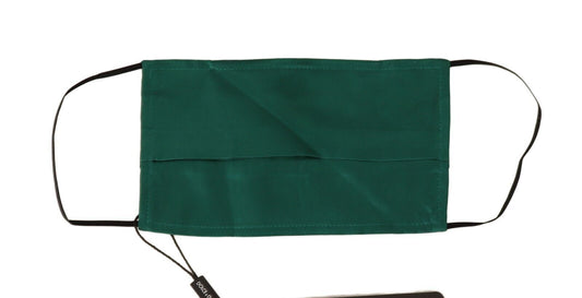 Green Silk Pleated Elastic Ear Strap Face Mask