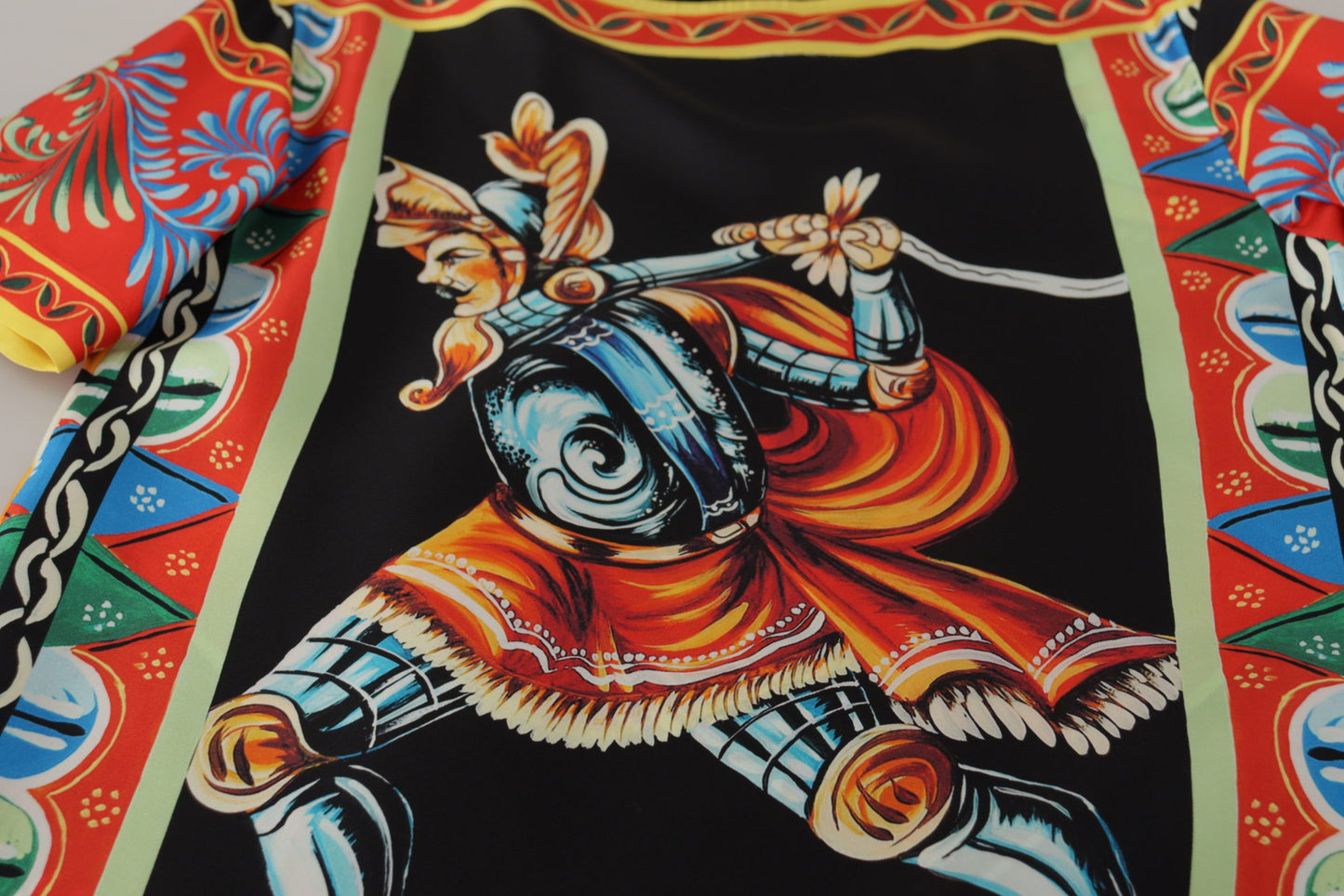 Multicolor Soldier Carretto Silk Top T-shirt