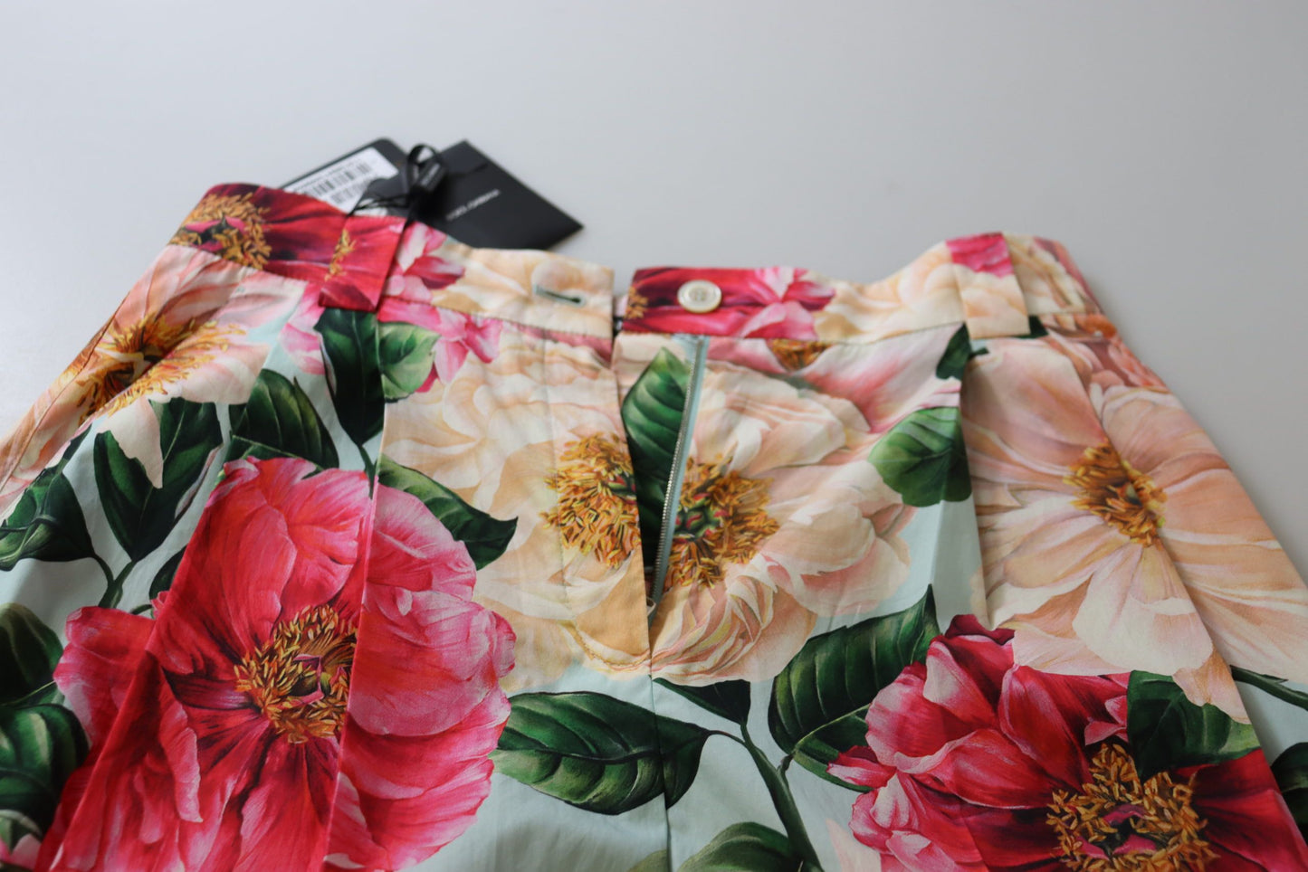 Multicolor Flora Printed High Waist Cropped Trouser Pants