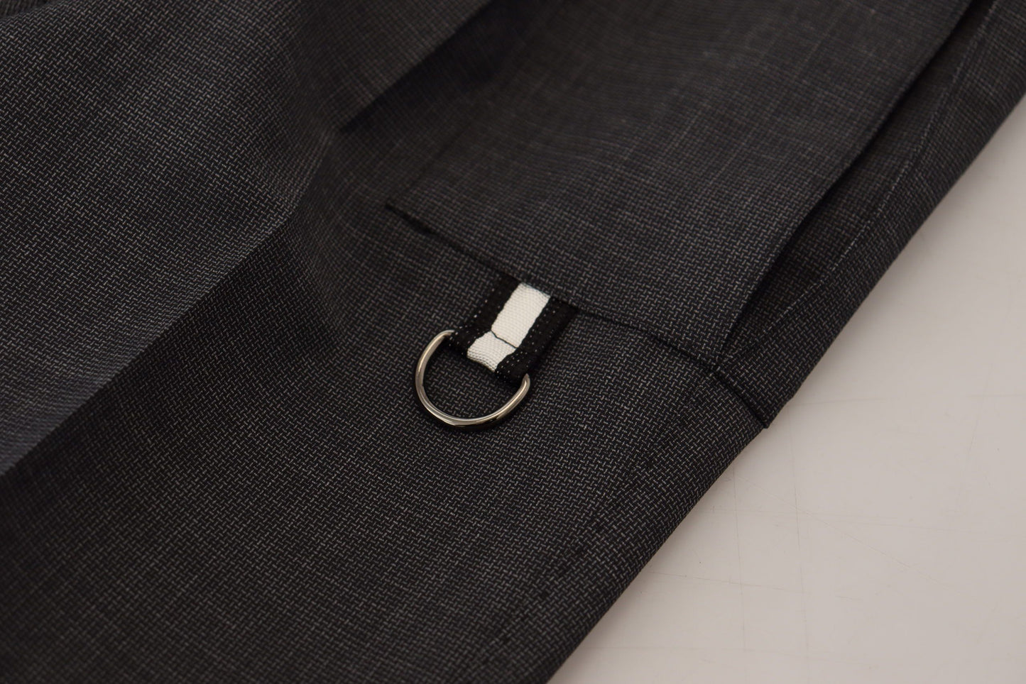 Gray Checked Cargo Trousers Stretch Pants