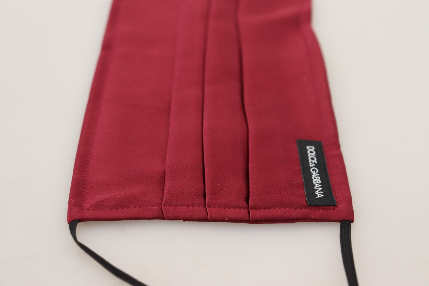 Maroon Silk Pleated Elastic Ear Strap One Size Face Mask