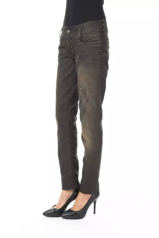 Black Cotton Women's Regular Jeans