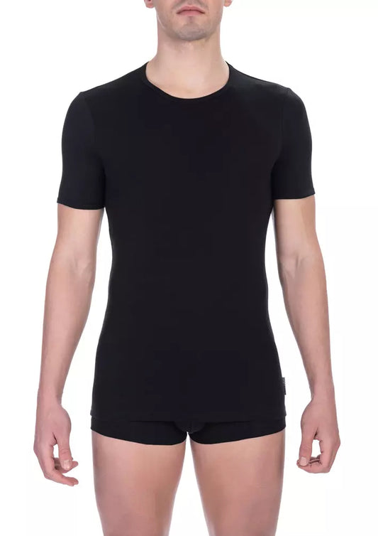 Black Cotton Men T-Shirt Twin Pack